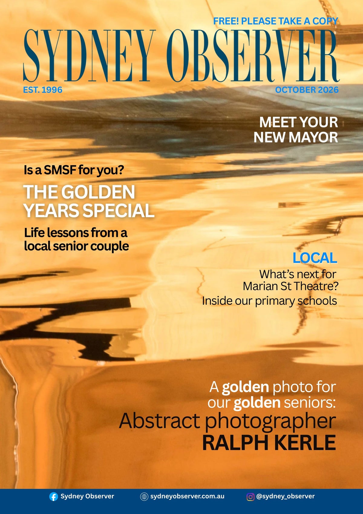 Sydney Observer October 2026 front cover featuring abstract photographer Ralph Kerle