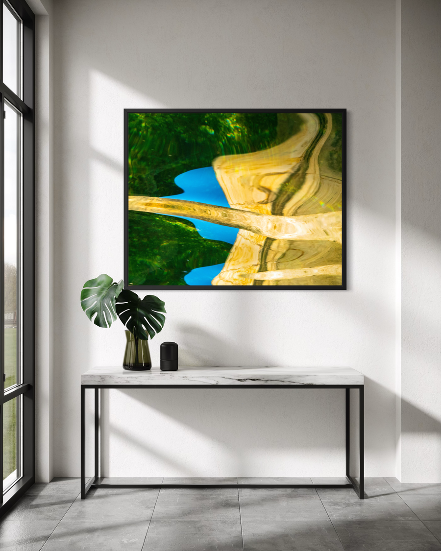 Nature's Infrastructure by Ralph Kerle - blue and gold water abstraction