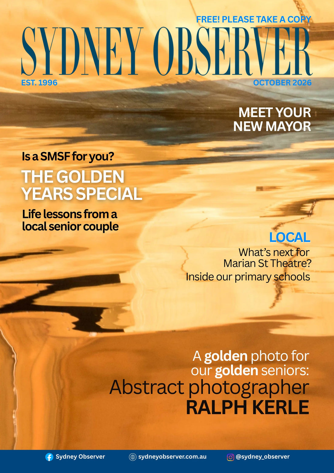 Sydney Observer October 2026 front cover featuring abstract photographer Ralph Kerle