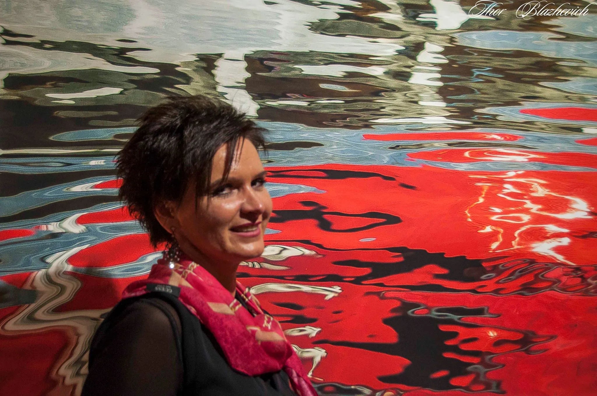 Drawings on Water Head and Art Shots, Riga Latvia
