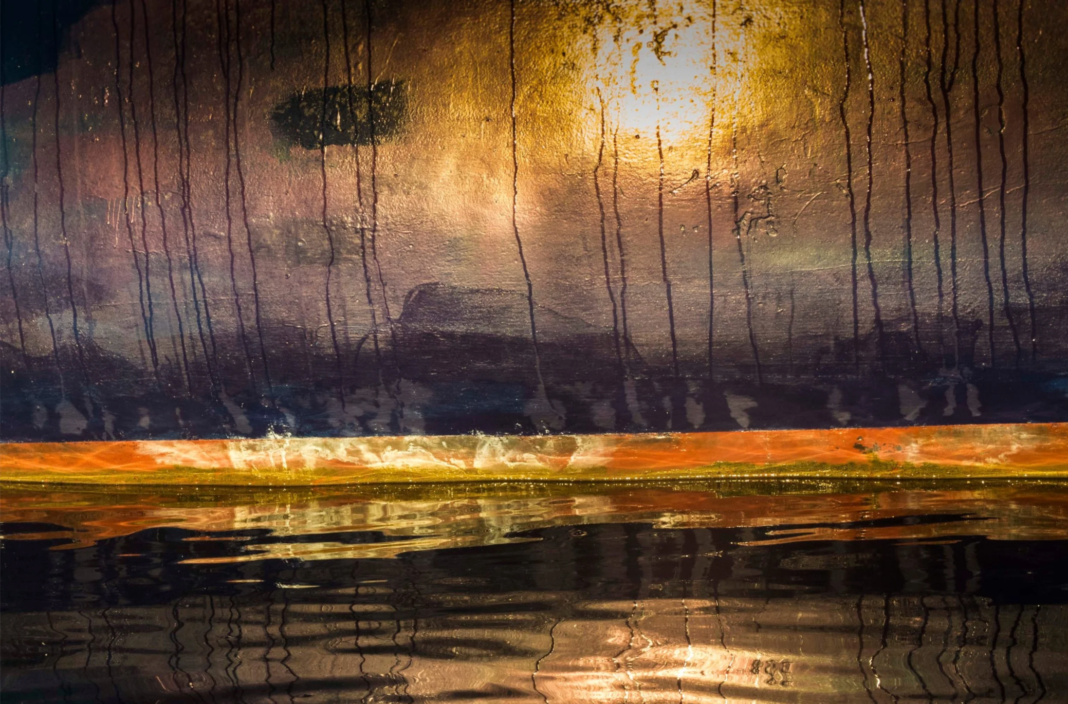 Abstract art with dark and light brown tones