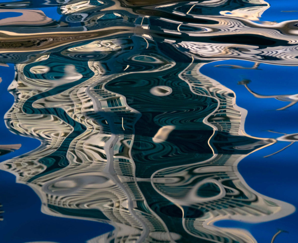 Rumi's Poetess 2 by Ralph Kerle - signed limited edition fine art print, warm surreal abstract Dubai building reflection