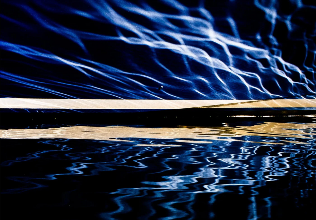 Clearing the Inner Blueness 2 by Ralph Kerle displayed in modern interior setting
