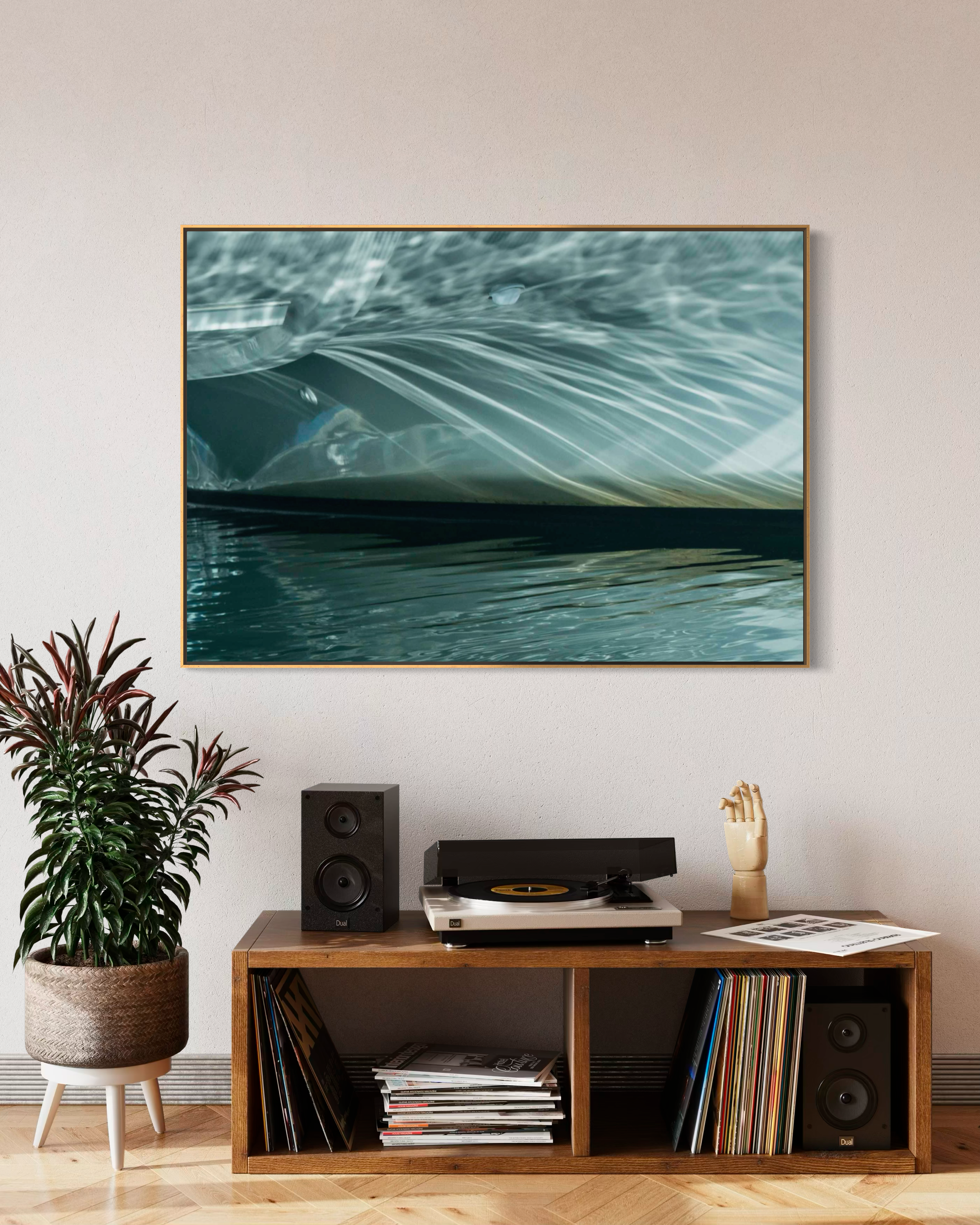 Somewhere Between the Arctic and the Antarctic  by Ralph Kerle displayed in a relaxed residential lounge featuring cosy furniture and natural light, adding vibrancy to the inviting interior atmosphere