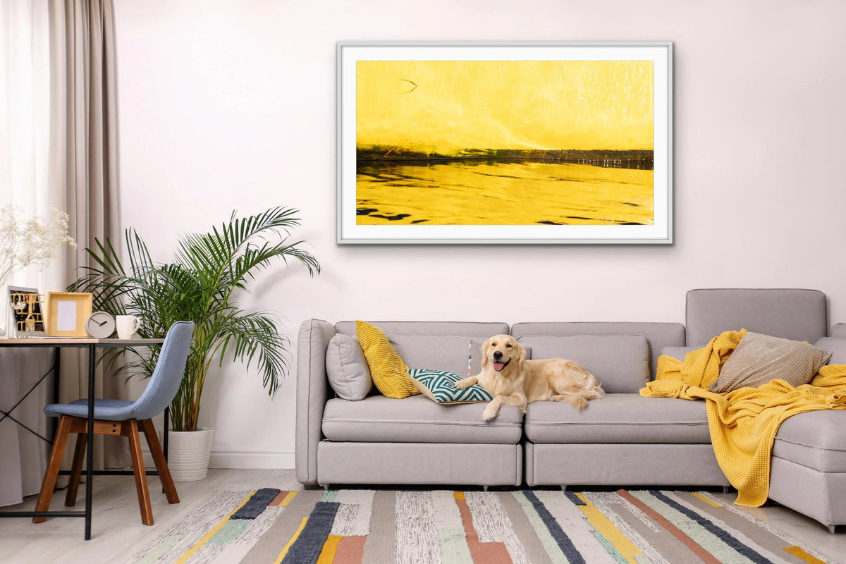 Staring Into the Sun by Ralph Kerle, displayed in situ in an interior setting.